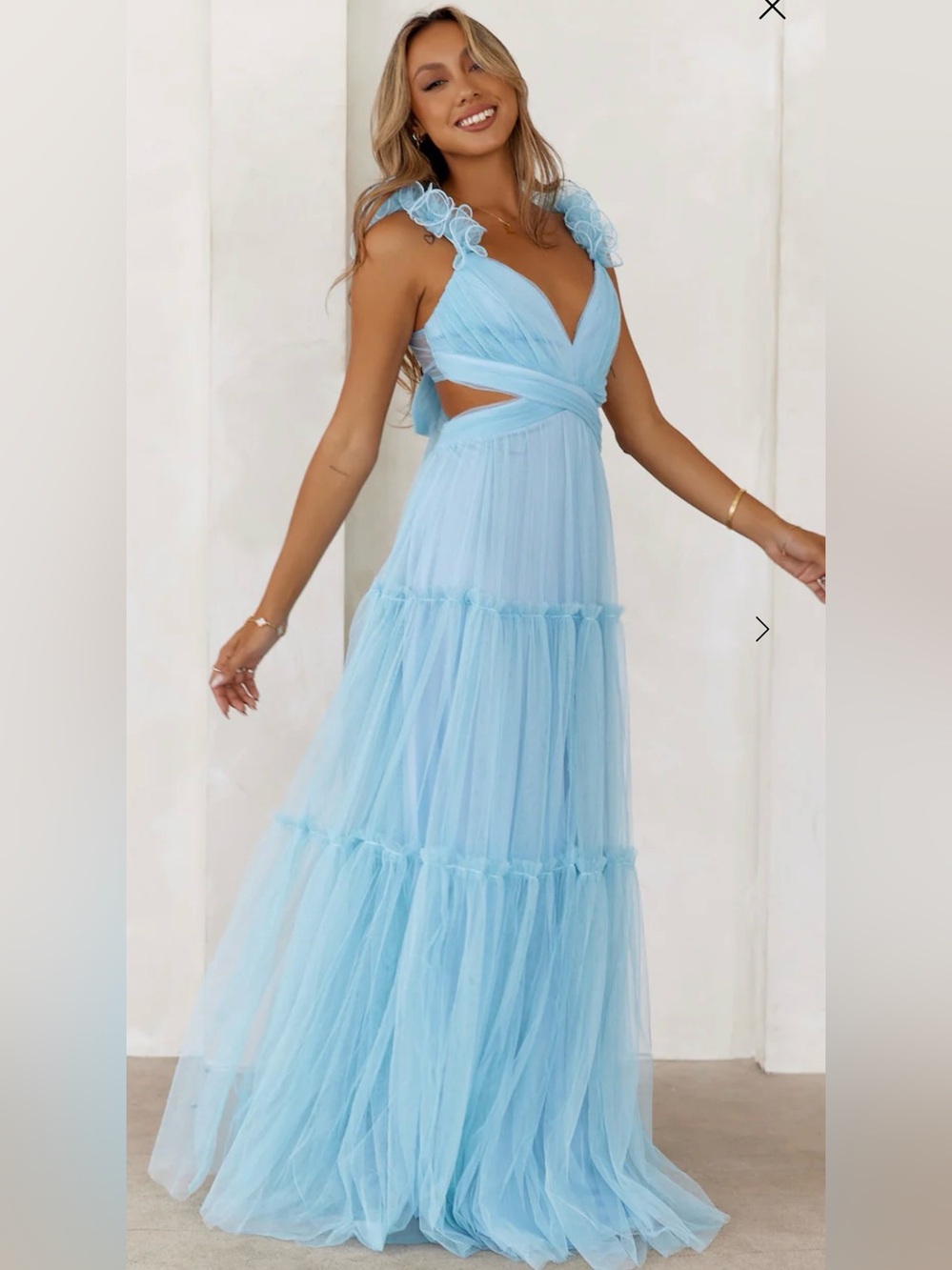 NWT Hello Molly Starlit Affair Maxi Dress Mint Blue Size Medium 6